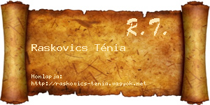 Raskovics Ténia névjegykártya